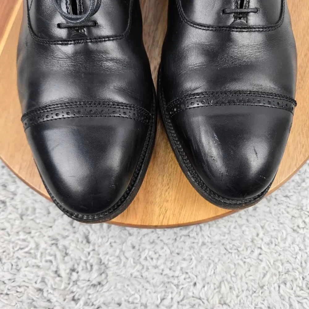 Alden Mens 11.5D 901 Cap Toe Black Leather Business Casual Oxford Dress Shoe